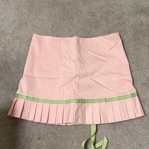 Pink Mini Skirt with Green Accent